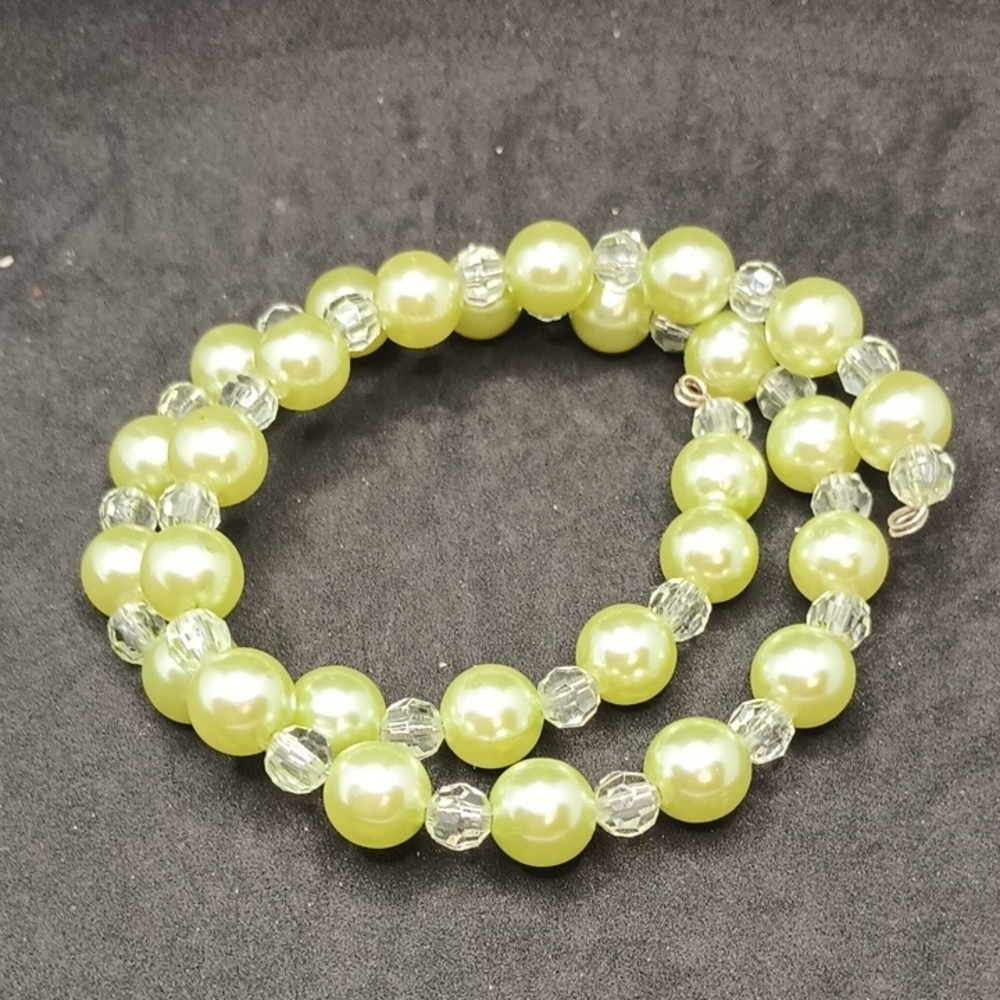 Green Crystal Beaded Wrap Bracelet Jewelry
